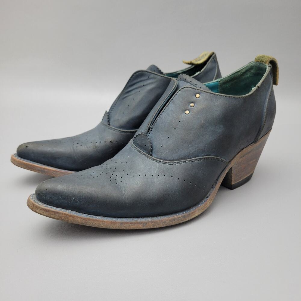 Pskaufman Sidewalk Laceless Oxford Boots Womens Size 8 B Distressed
